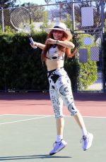 PHOEBE PRICE at a Tennis Court in Los Angeles 02/11/2021