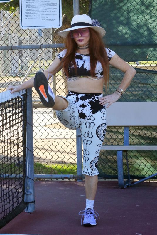 PHOEBE PRICE at a Tennis Court in Los Angeles 02/11/2021