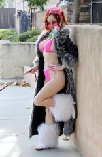 PHOEBE PRICE in a Pink Bikini Out in Los Angeles 02/17/2021