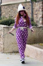 PHOEBE PRICE in a Polka Dot Jumpsuit Out in Los Angeles 02/09/2021