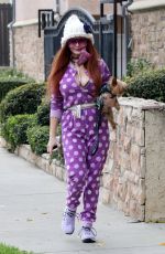 PHOEBE PRICE in a Polka Dot Jumpsuit Out in Los Angeles 02/09/2021