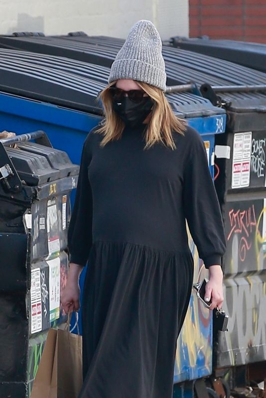 Pregnant ASHLEY TISDALE Out and About in West Hollywood 02/10/2021