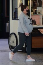 Pregnant BRITTANY CATWRIGHT Shopping at Century City Mall in New York 02/25/2021