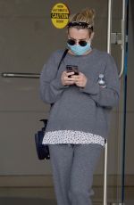 Pregnant EMMA ROBERTS Leaves a Meeting in Century City 02/03/2021