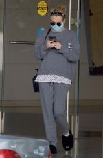 Pregnant EMMA ROBERTS Leaves a Meeting in Century City 02/03/2021