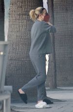 Pregnant EMMA ROBERTS Leaves a Meeting in Century City 02/03/2021