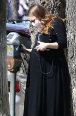 Pregnant EMMA STONE Out and About in Studio City 02/19/2021