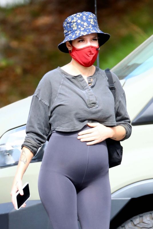 Pregnant HALSEY Out Hiking in Malibu 02/03/2021