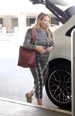 Pregnant HILARY DUFF Arrives in Los Angeles 02/12/2021