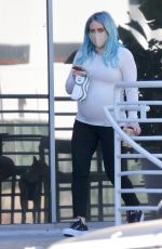 Pregnant HILARY DUFF Leaves Starbucks in Los Angeles 02/21/2021