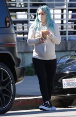 Pregnant HILARY DUFF Leaves Starbucks in Los Angeles 02/21/2021