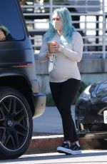 Pregnant HILARY DUFF Leaves Starbucks in Los Angeles 02/21/2021
