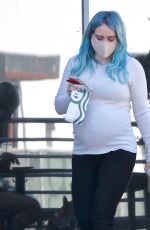 Pregnant HILARY DUFF Leaves Starbucks in Los Angeles 02/21/2021