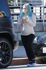 Pregnant HILARY DUFF Leaves Starbucks in Los Angeles 02/21/2021