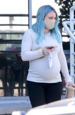 Pregnant HILARY DUFF Leaves Starbucks in Los Angeles 02/21/2021