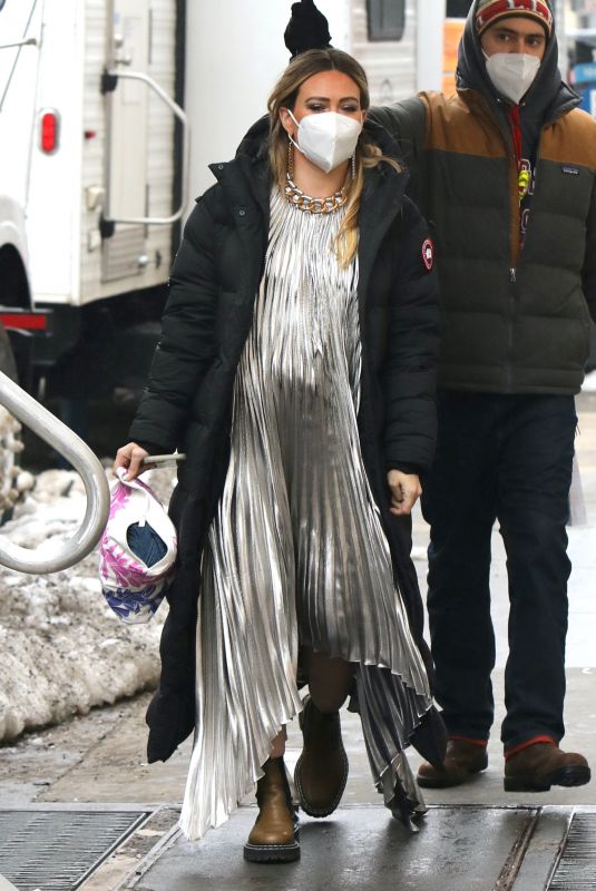 Pregnant HILARY DUFF on the Set of Younger in New York 02/09/2021