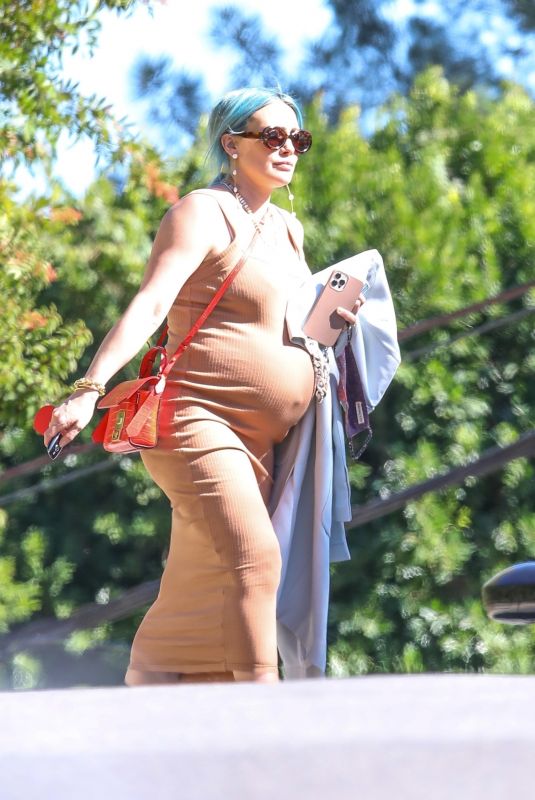 Pregnant HILARY DUFF Out and About in Los Angeles 02/27/2021