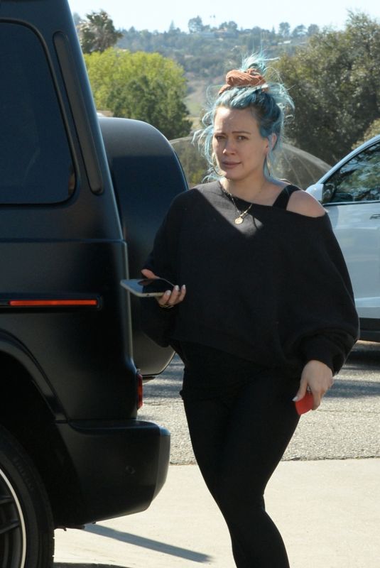 Pregnant HILARY DUFF Out at a Park in Los Angeles 02/20/2021