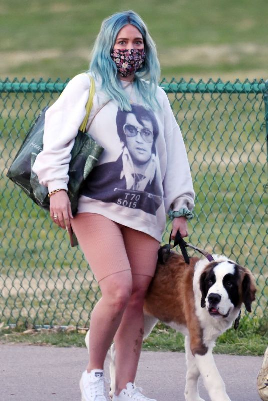 Pregnant HILARY DUFF Out with Her Dog in Los Angeles 02/26/2021