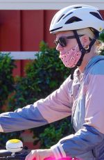 Pregnant KATY PERRY Riding a Bike Out in Santa Barbara 01/31/2021