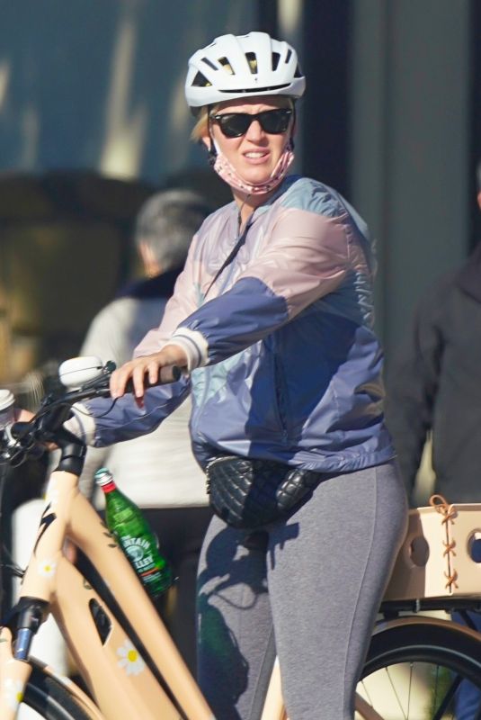 Pregnant KATY PERRY Riding a Bike Out in Santa Barbara 01/31/2021