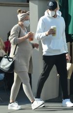 Pregnant MENA SUVARI Out on Valentine