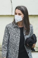 QUEEN LETIZIA OF SPAIN Arrives at Foundation for Help Against Drug Addiction Meeting in Madrid 02/02/2021