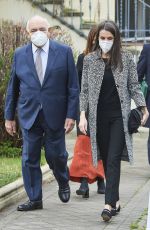 QUEEN LETIZIA OF SPAIN Arrives at Foundation for Help Against Drug Addiction Meeting in Madrid 02/02/2021