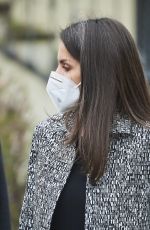QUEEN LETIZIA OF SPAIN Arrives at Foundation for Help Against Drug Addiction Meeting in Madrid 02/02/2021