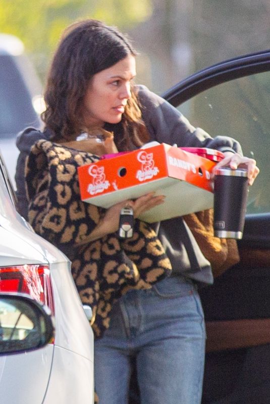 RACHEL BILSON Arrives at a Super Bowl Party in Los Angeles 02/07/2021