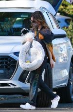 RACHEL BILSON Out with Her Dog in Los Angeles 02/21/2021