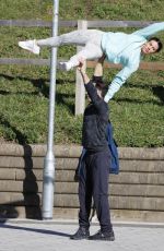 REBEKAH VARDY Practicing a Lifts Out in London 02/26/2021