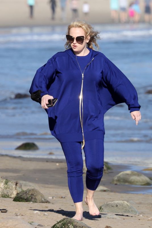 REBEL WILSON Out on the Beach in Santa Barbara 02/21/2021