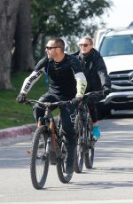 ROBIN WRIGHT and Clement Giraudet Out Riding Bikes in Los Angeles 02/11/2021
