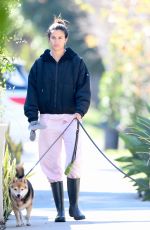 SARA SAMPAIO Out with Her Dogs in Los Angeles 02/18/2021