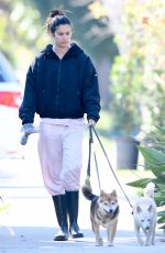 SARA SAMPAIO Out with Her Dogs in Los Angeles 02/18/2021