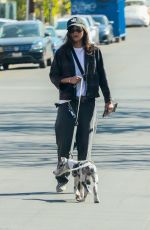 SASHA CALLE Out with Her Dog in Los Angeles 02/27/2021