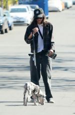 SASHA CALLE Out with Her Dog in Los Angeles 02/27/2021