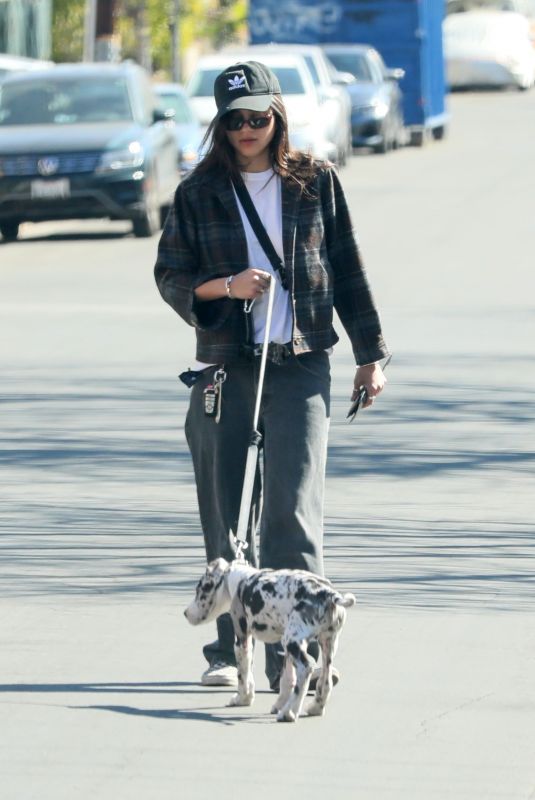 SASHA CALLE Out with Her Dog in Los Angeles 02/27/2021