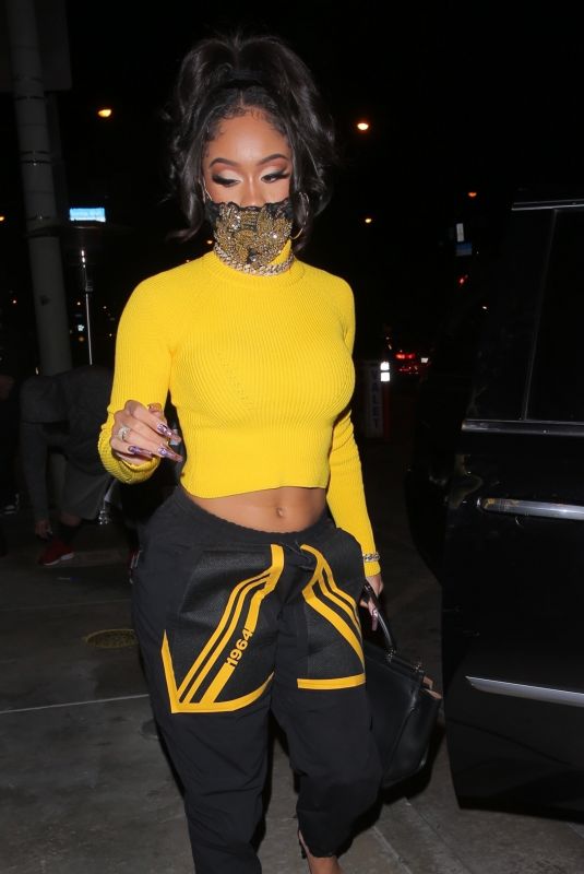SAWEETIE Arrives at Catch LA in West Hollywood 02/26/2021