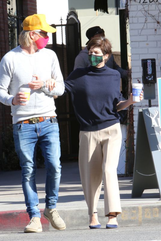 SELMA BLAIR and Ron Carlson at Alfred Coffee in Los Angeles 02/06/2021