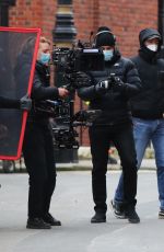 SIENNA MILLER on the Set of 