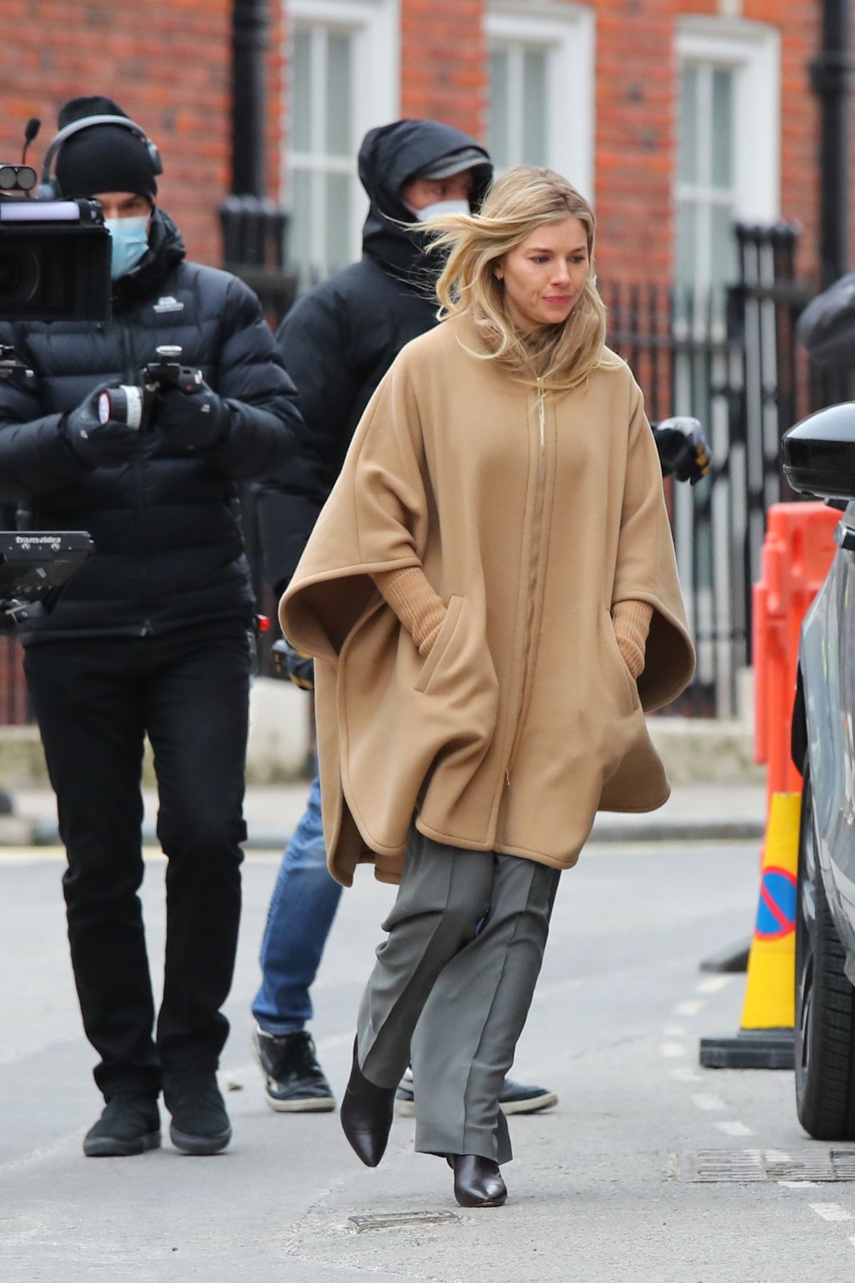 SIENNA MILLER on the Set of ‘Anatomy of a Scandal in London 02/14/2021 ...
