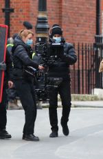 SIENNA MILLER on the Set of 