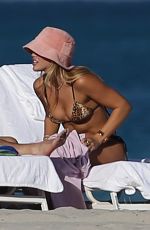SOFIA RICHIE in a Leopard Print Bikini on the Beach in Miami 02/01/2021