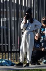 TERI HATCHER Waits for a COVID Test in Compton 02/05/2021