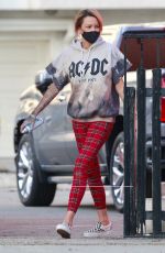 TINA LOUISE Painting a Fence Outside Her Restaurant in West Hollywood 02/01/2021