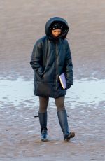 VANESSA BAUER Out for Early Morning Beach Walk in Blackpool 02/04/2021