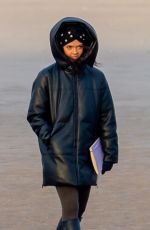 VANESSA BAUER Out for Early Morning Beach Walk in Blackpool 02/04/2021