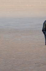VANESSA BAUER Out for Early Morning Beach Walk in Blackpool 02/04/2021